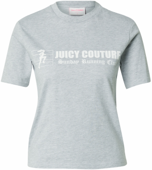 Juicy Couture Tričko 'The Runner'  sivá melírovaná / biela