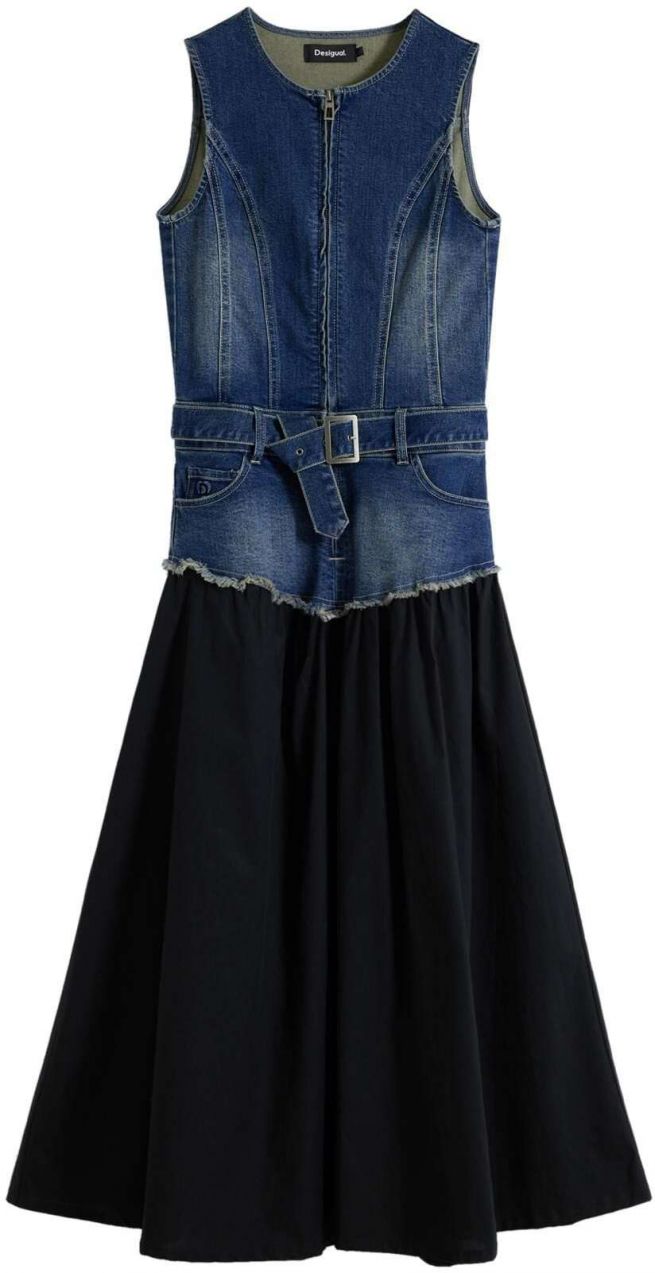 Desigual Šaty  modrá denim / čierna