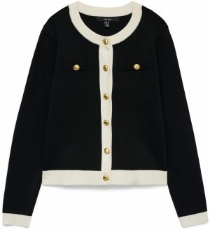 VERO MODA Kardigán 'VMOLI'  čierna / biela