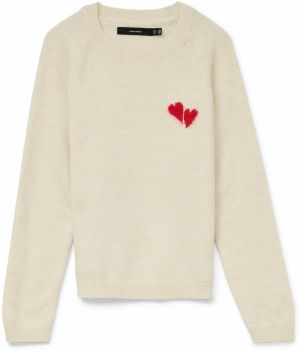 VERO MODA Sveter 'VMBAM'  béžová / červená