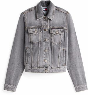 Tommy Jeans Prechodná bunda 'CLSSC'  sivý denim / svetločervená / biela