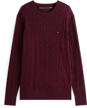 TOMMY HILFIGER Sveter 'CLASSIC'  vínovo červená