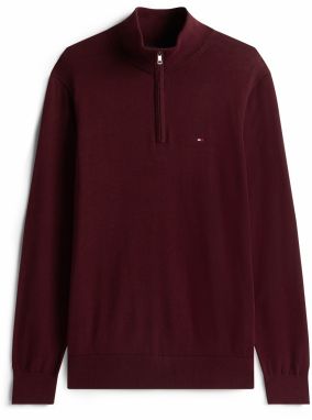 TOMMY HILFIGER Sveter 'ESSENTIAL'  burgundská