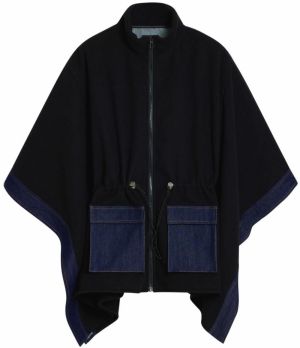 Desigual Pelerína  tmavomodrá / čierna