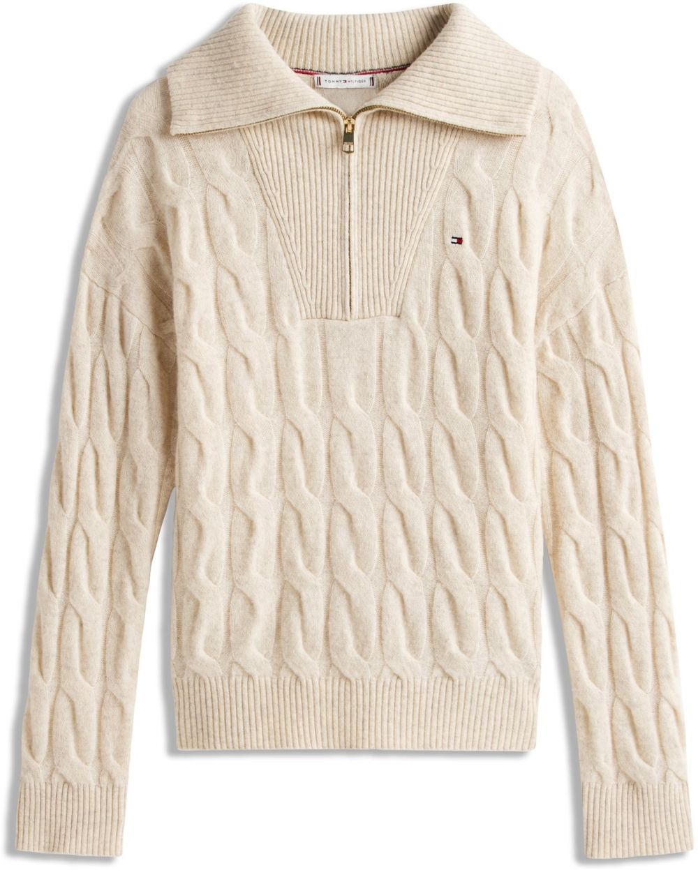 TOMMY HILFIGER Sveter  béžová melírovaná