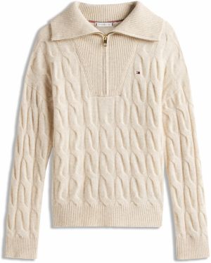 TOMMY HILFIGER Sveter  béžová melírovaná