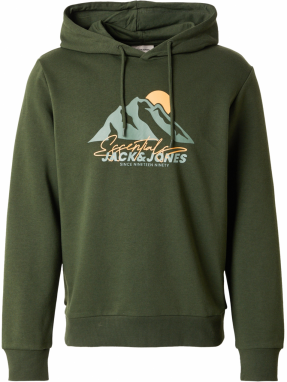 JACK & JONES Mikina 'JJSUN'  medová / nefritová / jedľová