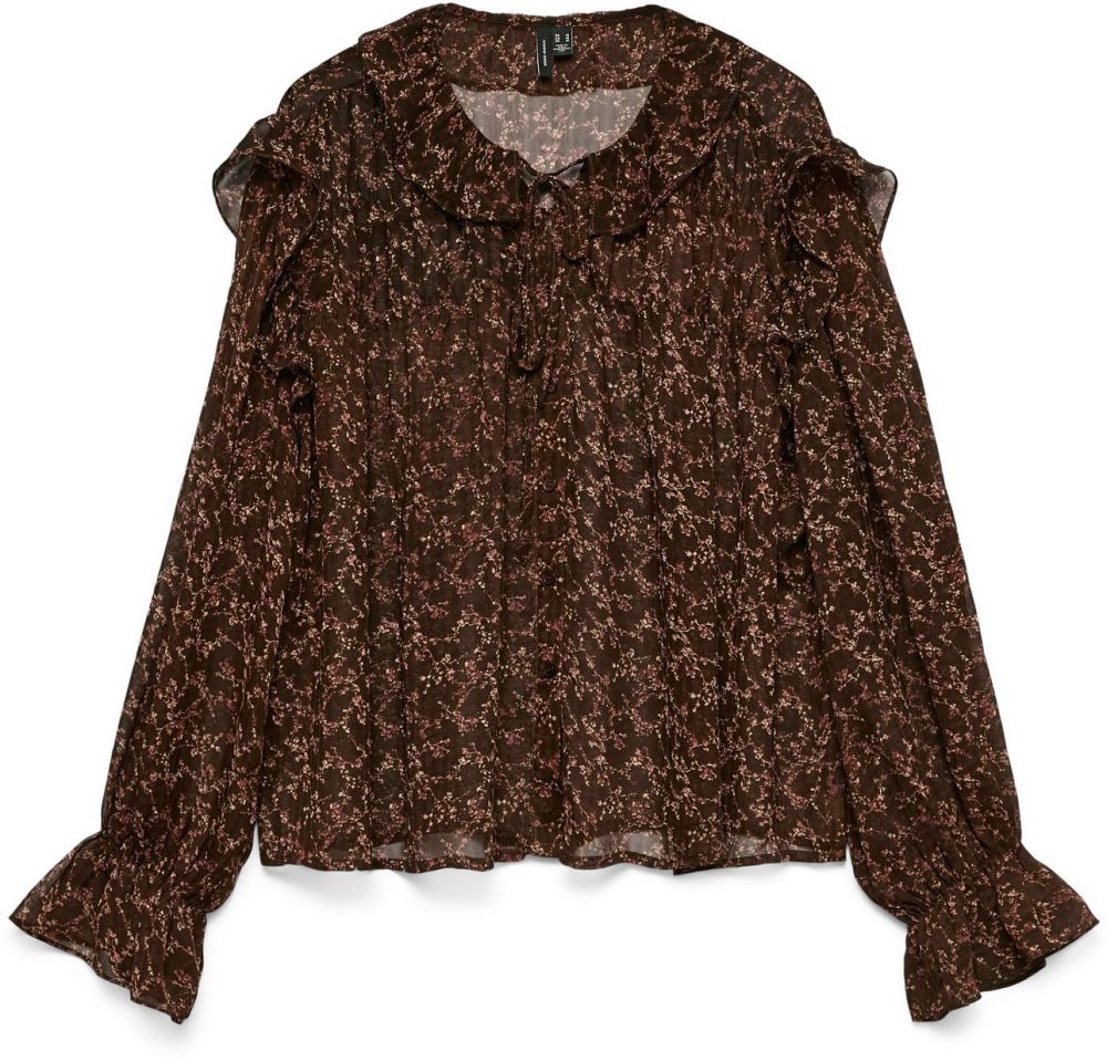 VERO MODA Blúzka 'VMPETRA'  čokoládová / ružová / biela