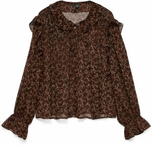 VERO MODA Blúzka 'VMPETRA'  čokoládová / ružová / biela