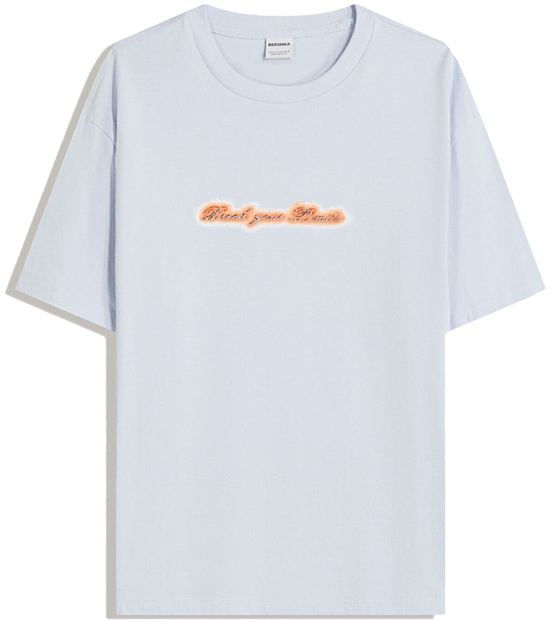 Bershka Tričko  fialová / pastelovo fialová / pastelovo oranžová