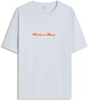 Bershka Tričko  fialová / pastelovo fialová / pastelovo oranžová