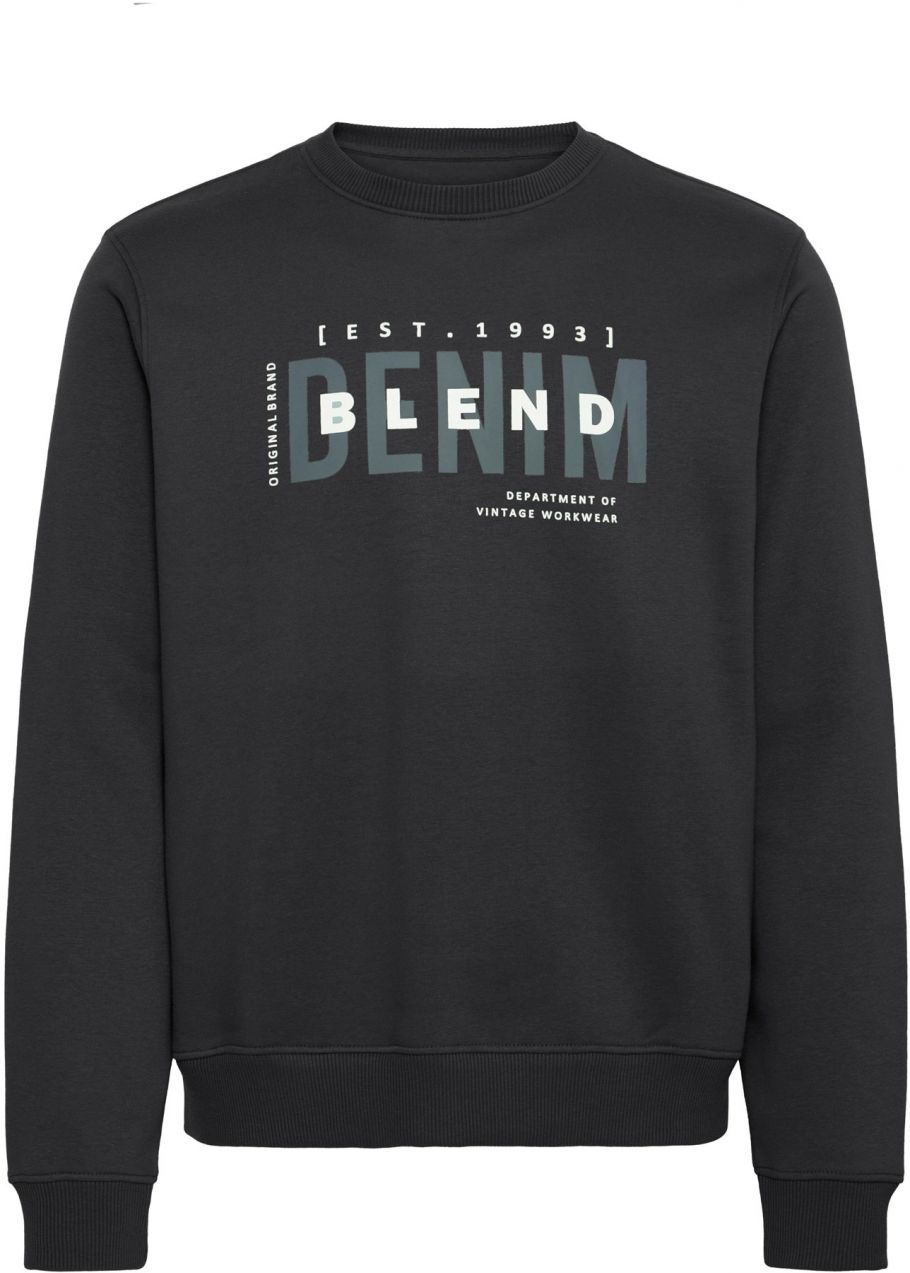 BLEND Mikina 'BHIB'  tmavozelená / čierna / biela
