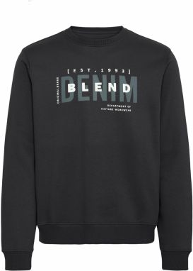 BLEND Mikina 'BHIB'  tmavozelená / čierna / biela