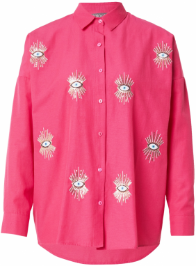 olalook Blúzka  svetlomodrá / fuksia / čierna / biela