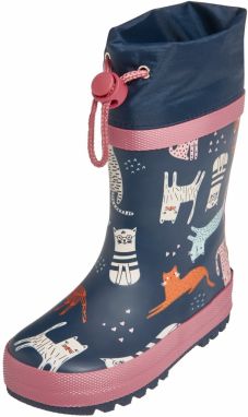 PLAYSHOES Gumáky 'Katzen'  námornícka modrá / oranžová / eozín / šedobiela