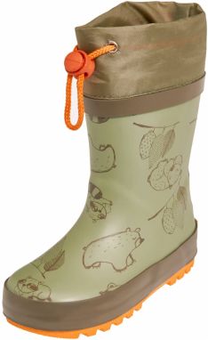 PLAYSHOES Gumáky  kaki / olivová / svetlooranžová