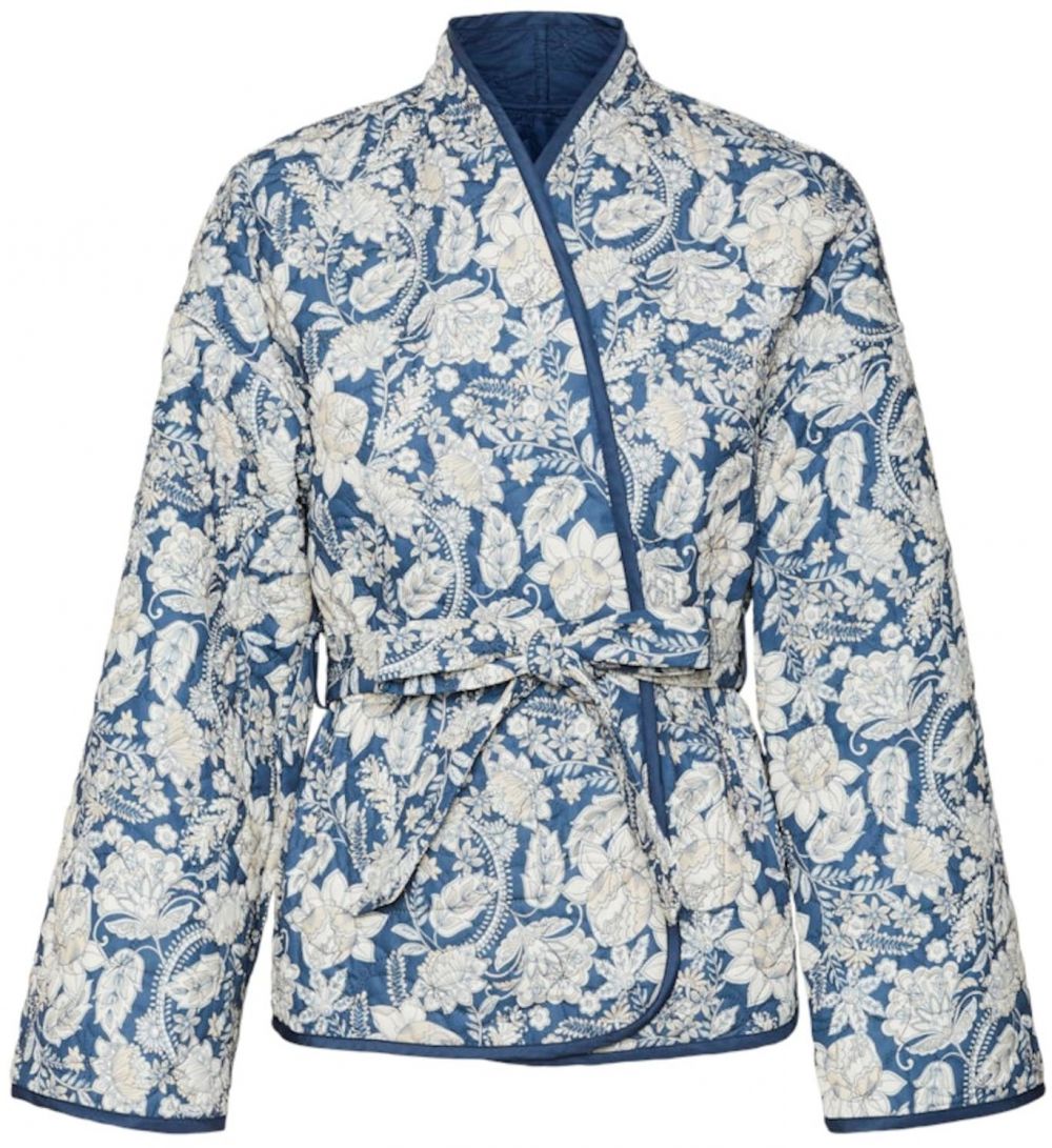 Vero Moda Tall Prechodná bunda 'VMJANE'  béžová / námornícka modrá / šedobiela