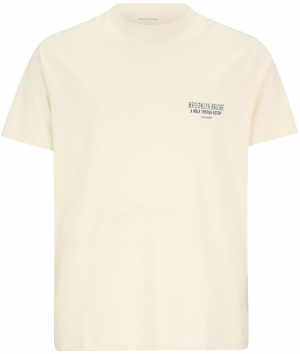 JACK & JONES Tričko 'JORYORK'  tmavočervená / čierna / biela ako vlna