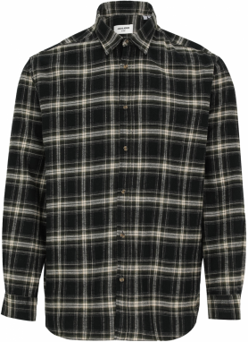 Jack & Jones Plus Košeľa 'JJJOSHUA'  béžová / jedľová / čierna / biela