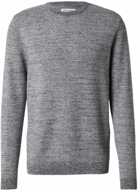 JACK & JONES Sveter 'JJOTTO'  čierna melírovaná