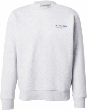 JACK & JONES Mikina 'JJNINETY'  modrá / biela melírovaná