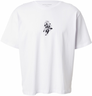 JACK & JONES Tričko 'JJMIKO'  čierna / biela