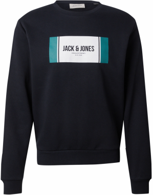 JACK & JONES Mikina 'JJHAYATO'  zelená / čierna / biela