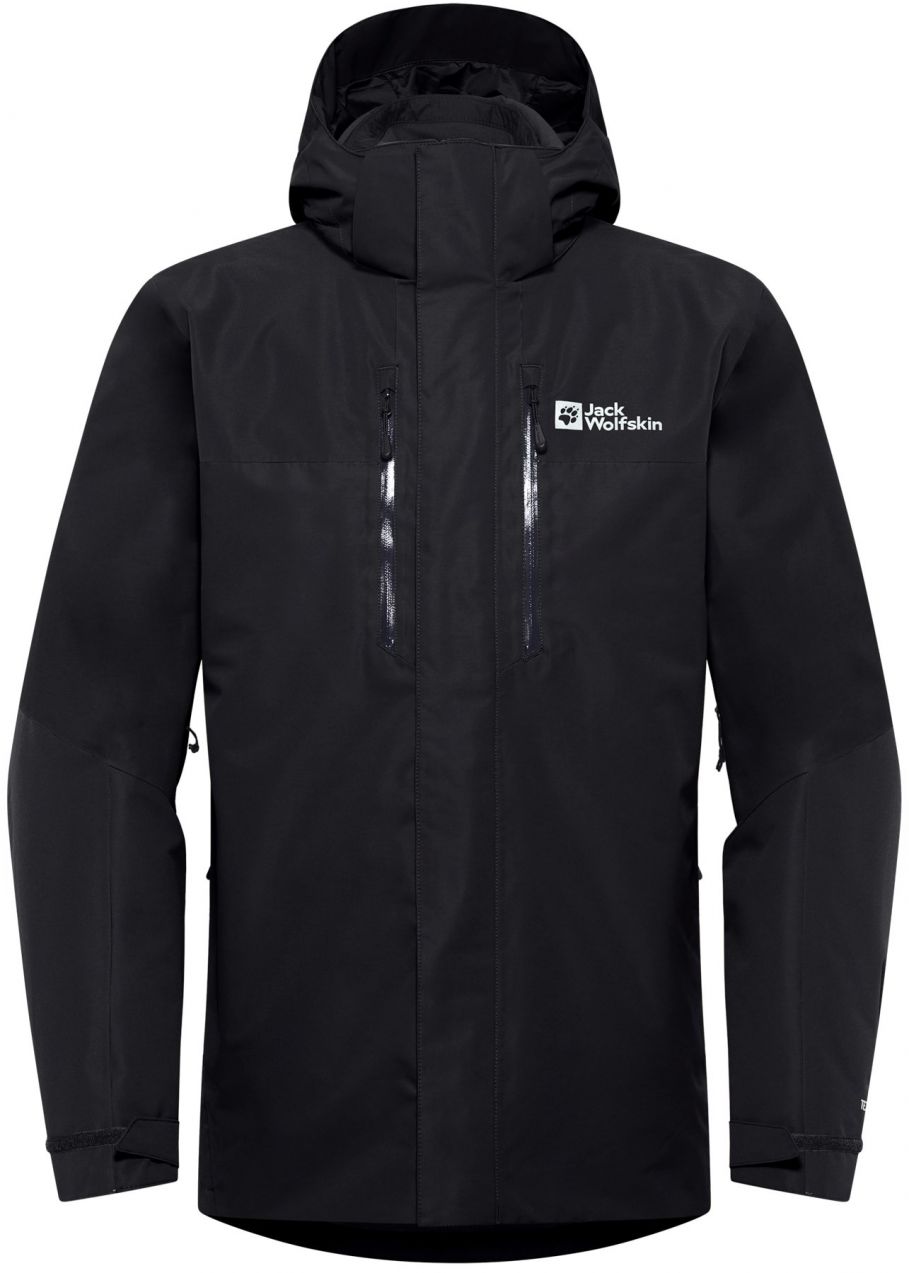 JACK WOLFSKIN Outdoorová bunda 'JASPER'  čierna / biela