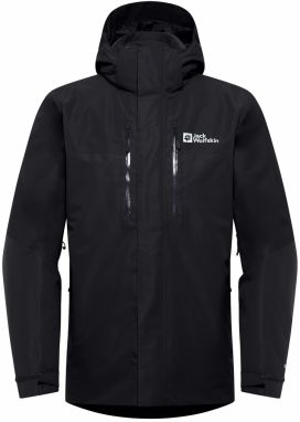 JACK WOLFSKIN Outdoorová bunda 'JASPER'  čierna / biela
