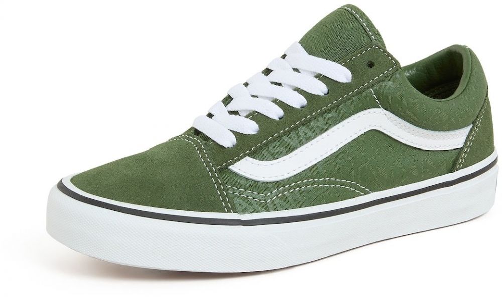 VANS Tenisky 'Old Skool'  tmavozelená / biela