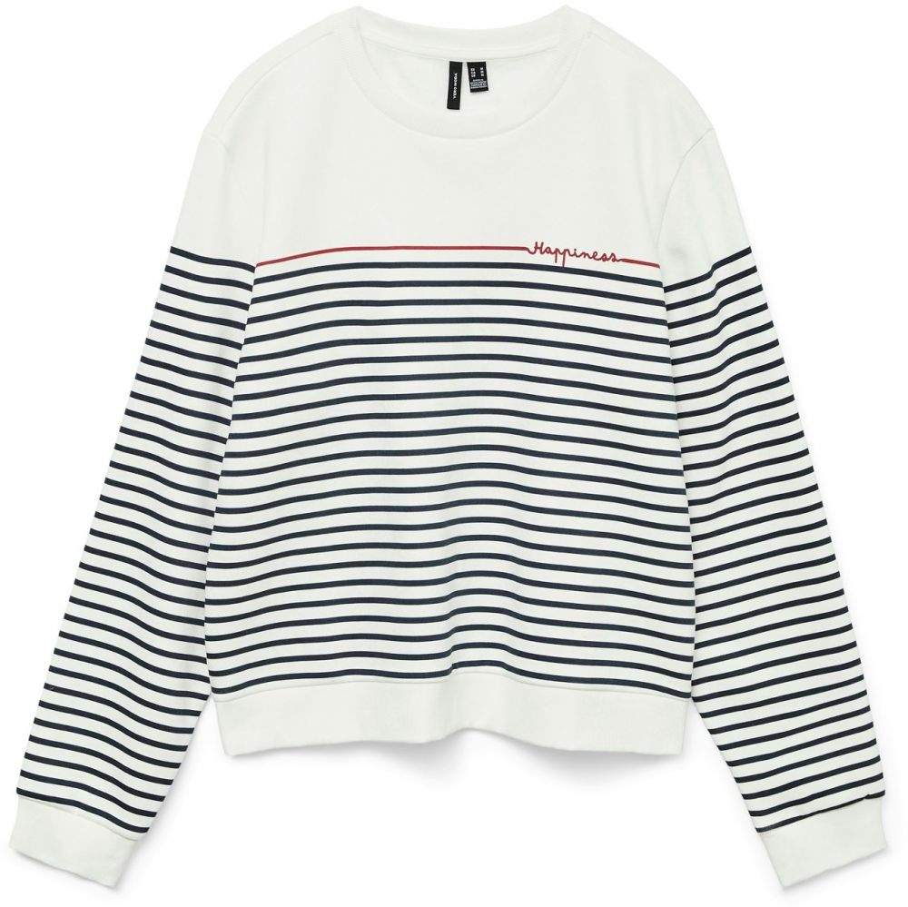 VERO MODA Mikina 'VMFernanda'  námornícka modrá / tmavočervená / biela