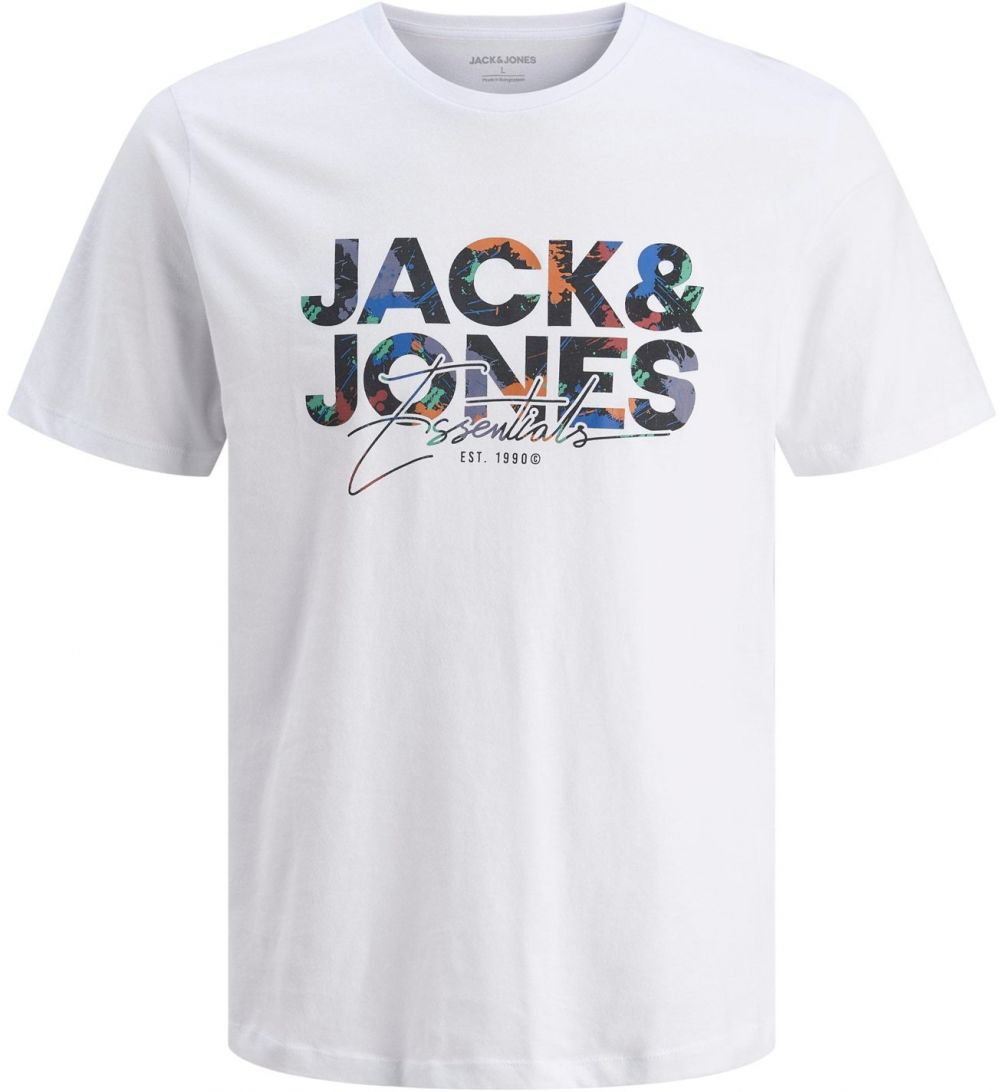 JACK & JONES Tričko 'JJGeplas'  modrá / oranžová / čierna / biela