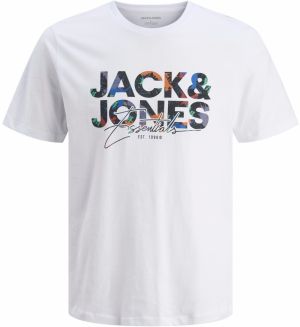 JACK & JONES Tričko 'JJGeplas'  modrá / oranžová / čierna / biela