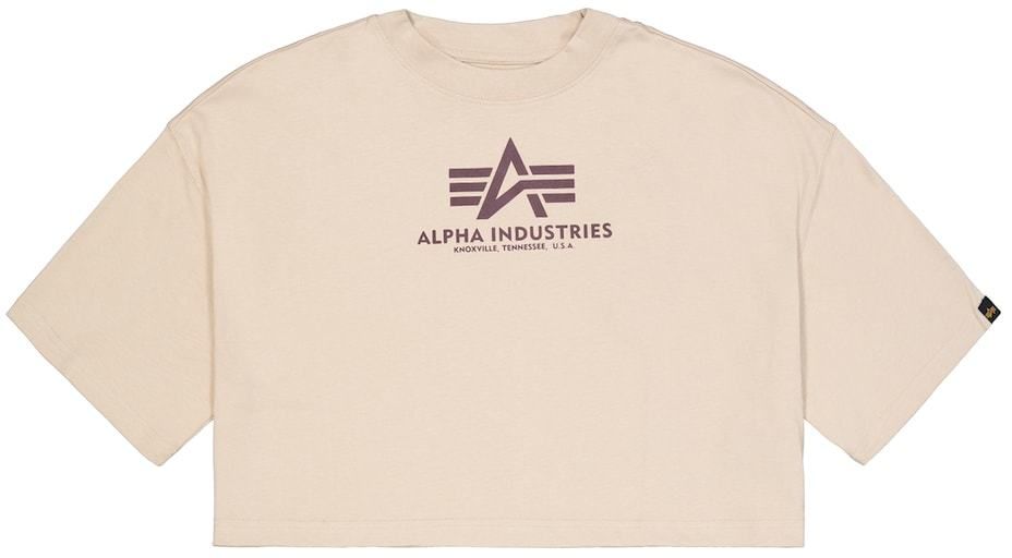 ALPHA INDUSTRIES Tričko  béžová / tmavofialová