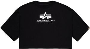 ALPHA INDUSTRIES Tričko  čierna / biela
