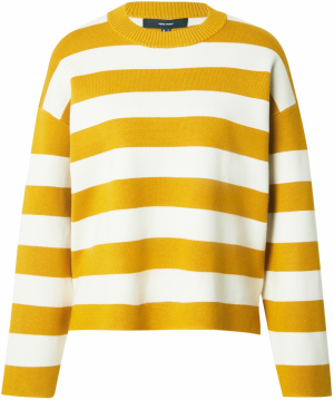 VERO MODA Sveter 'VMSilje'  horčicová / biela