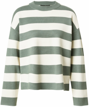 VERO MODA Sveter 'VMSilje'  smaragdová / šedobiela