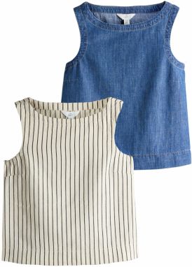 The Set Top  modrá denim / čierna / biela