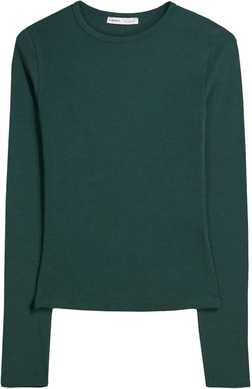 Bershka Tričko  tmavozelená
