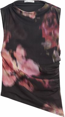 Bershka Top  zelená / staroružová / červená / čierna