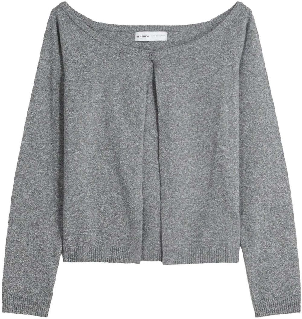 Bershka Kardigán  sivá melírovaná
