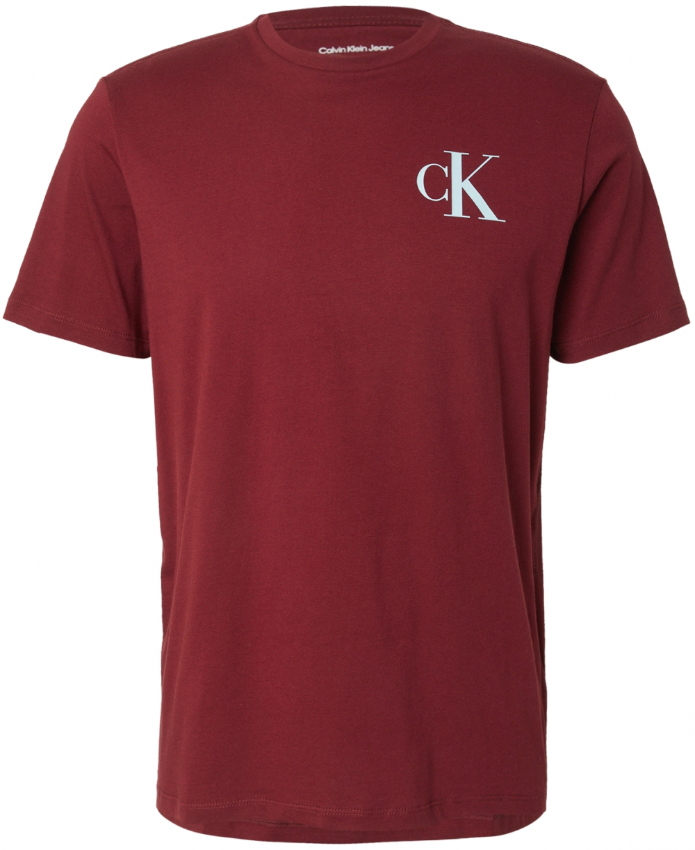 Calvin Klein Jeans Tričko  nebesky modrá / rubínová