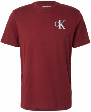 Calvin Klein Jeans Tričko  nebesky modrá / rubínová