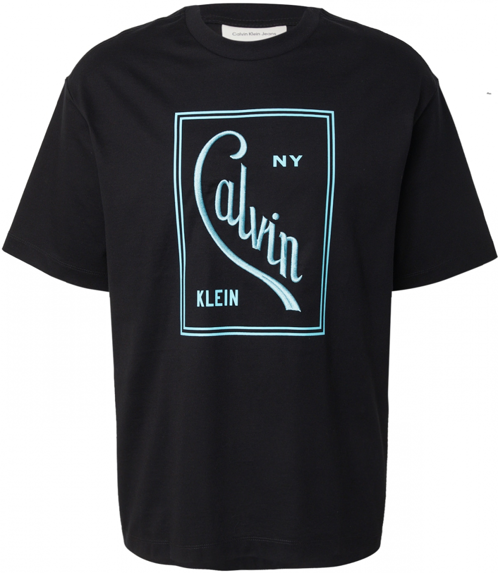 Calvin Klein Jeans Tričko  svetlomodrá / čierna