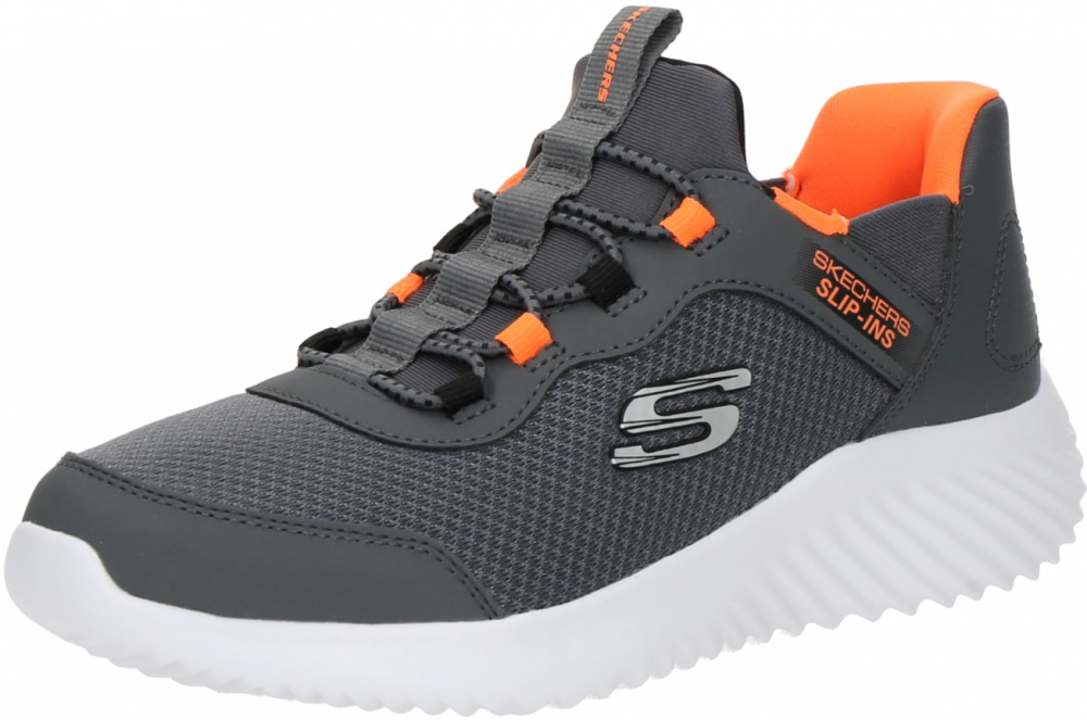 SKECHERS Tenisky 'BOUNDER - BRISK-BURST'  tmavosivá / oranžová / strieborná