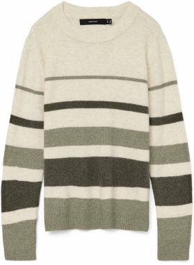 VERO MODA Sveter 'VMPLAZA'  béžová / zelená / kaki