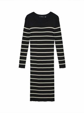 VERO MODA Pletené šaty 'VMGIZELLE'  čierna / biela