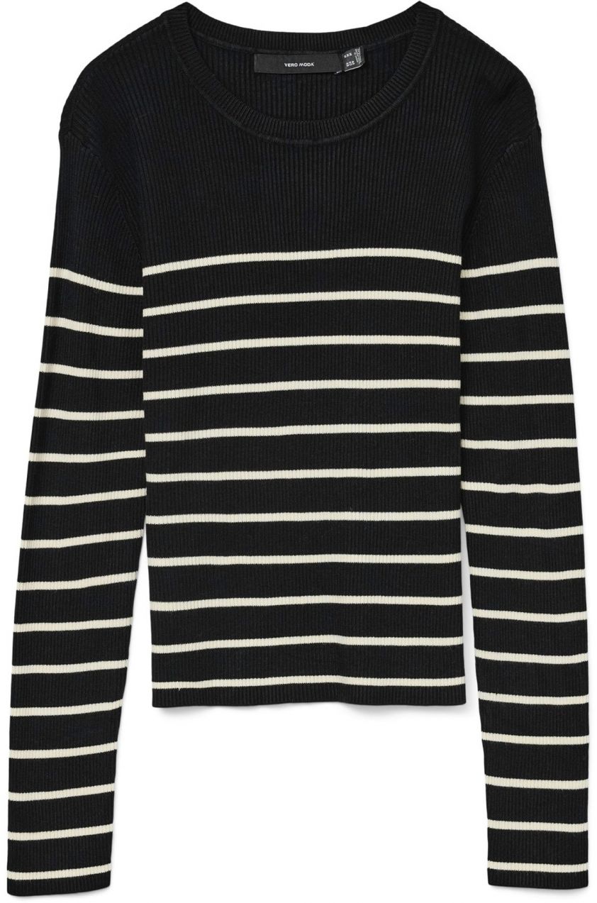 VERO MODA Sveter 'VMGIZELLE'  čierna / biela