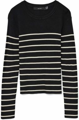 VERO MODA Sveter 'VMGIZELLE'  čierna / biela