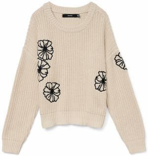VERO MODA Sveter 'VMLAURA'  béžová / čierna